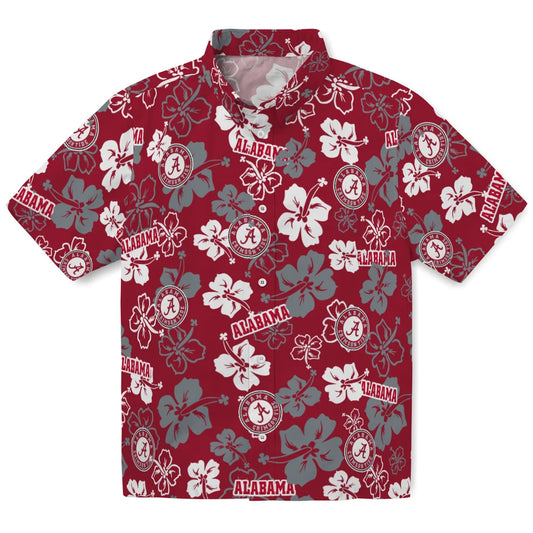 Alabama Crimson Tide Hawaiian Shirt - Hibiscus Flower Design | Moonbestprint