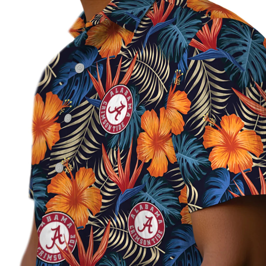 Alabama Crimson Tide Hawaiian Shirt - Hibiscus Foliage | Moonbestprint