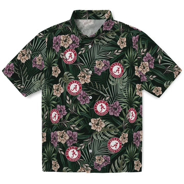 Alabama Crimson Tide Hawaiian Shirt - Hibiscus Leaves Pattern | Moonbestprint