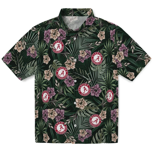 Alabama Crimson Tide Hawaiian Shirt - Hibiscus Leaves Pattern | Moonbestprint