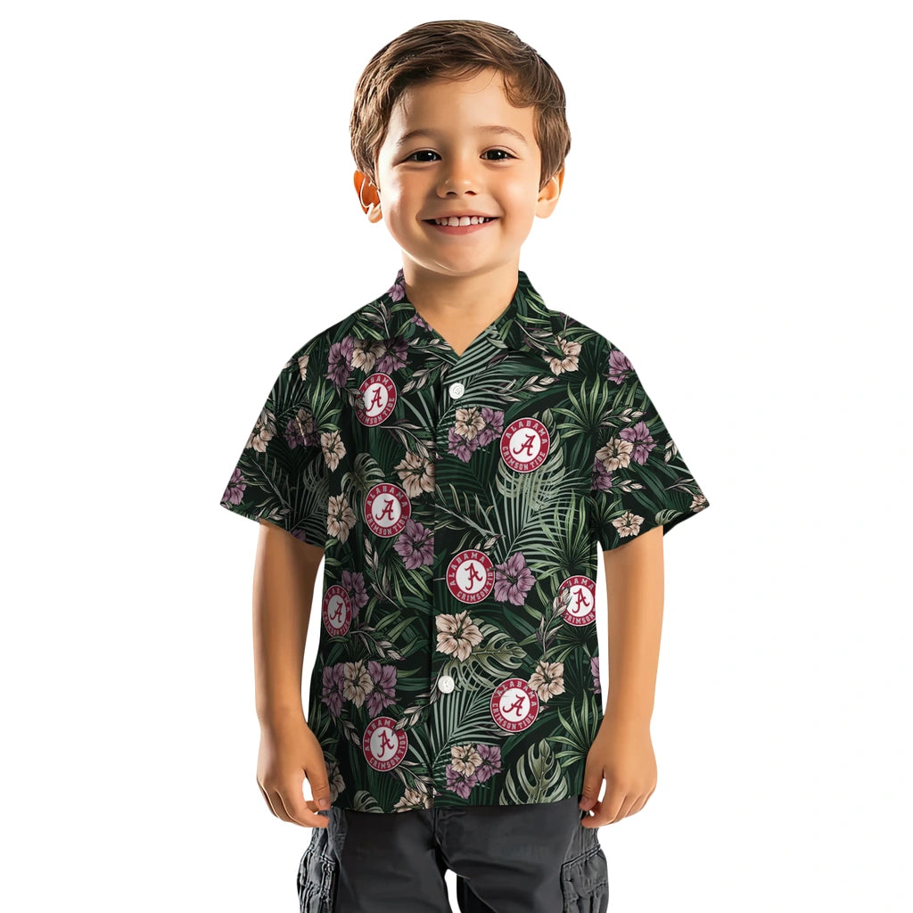 Alabama Crimson Tide Hawaiian Shirt - Hibiscus Leaves Pattern | Moonbestprint