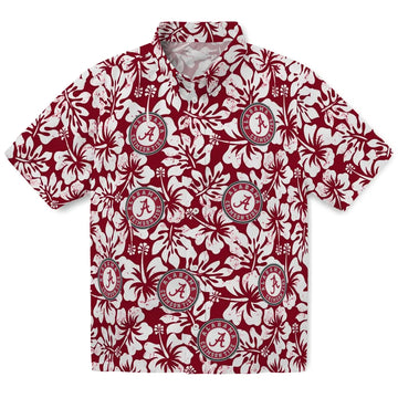 Alabama Crimson Tide Hawaiian Shirt - Hibiscus Motif | Moonbestprint