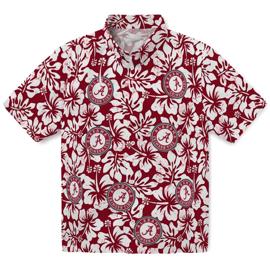Alabama Crimson Tide Hawaiian Shirt - Hibiscus Motif | Moonbestprint