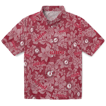 Alabama Crimson Tide Hawaiian Shirt - Hibiscus Oasis | Moonbestprint