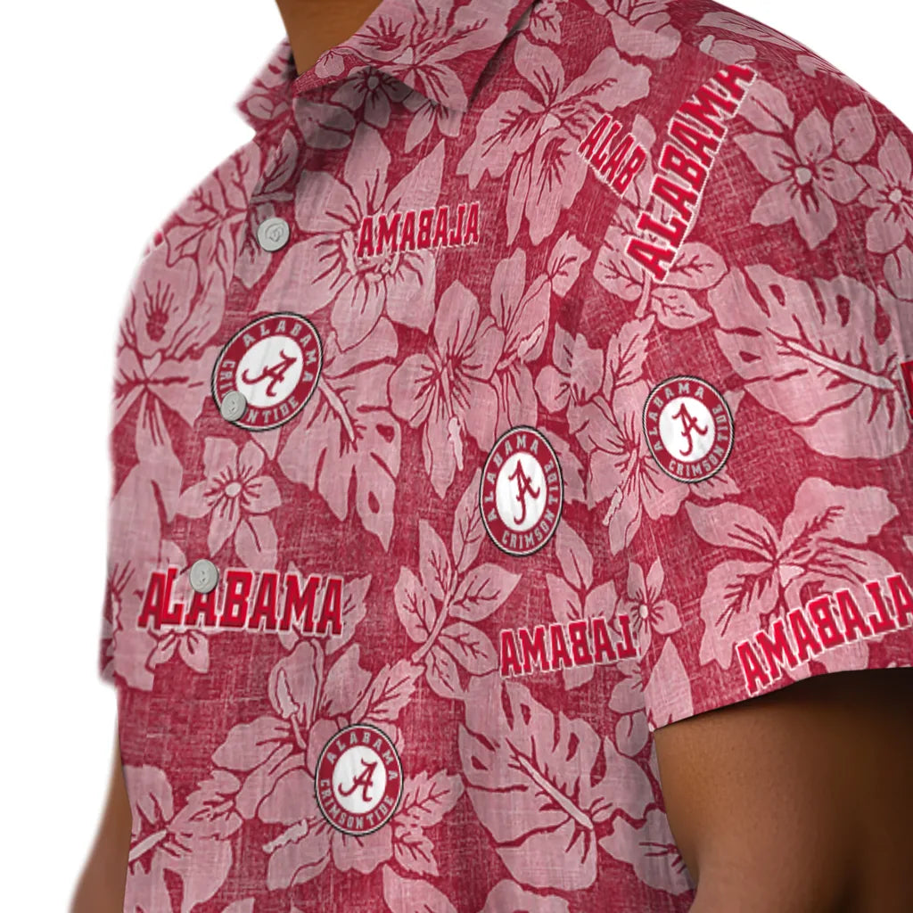Alabama Crimson Tide Hawaiian Shirt - Hibiscus Oasis | Moonbestprint