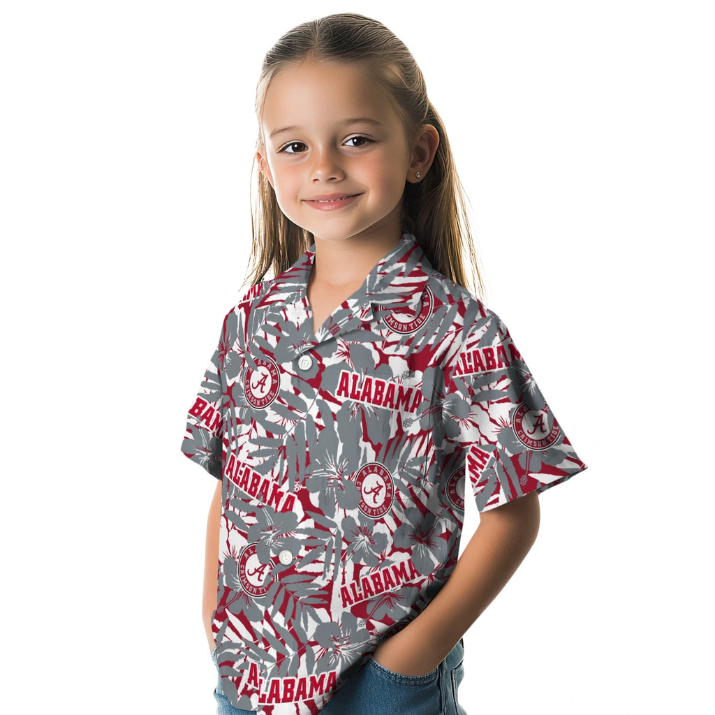 Alabama Crimson Tide Hawaiian Shirt - Hibiscus Overlay | Moonbestprint