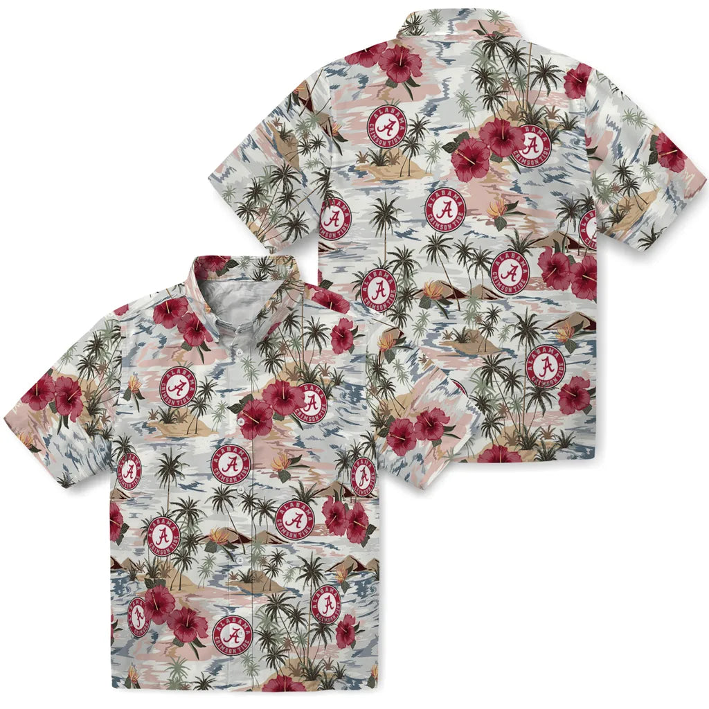 Alabama Crimson Tide Hawaiian Shirt - Hibiscus Seaside | Moonbestprint