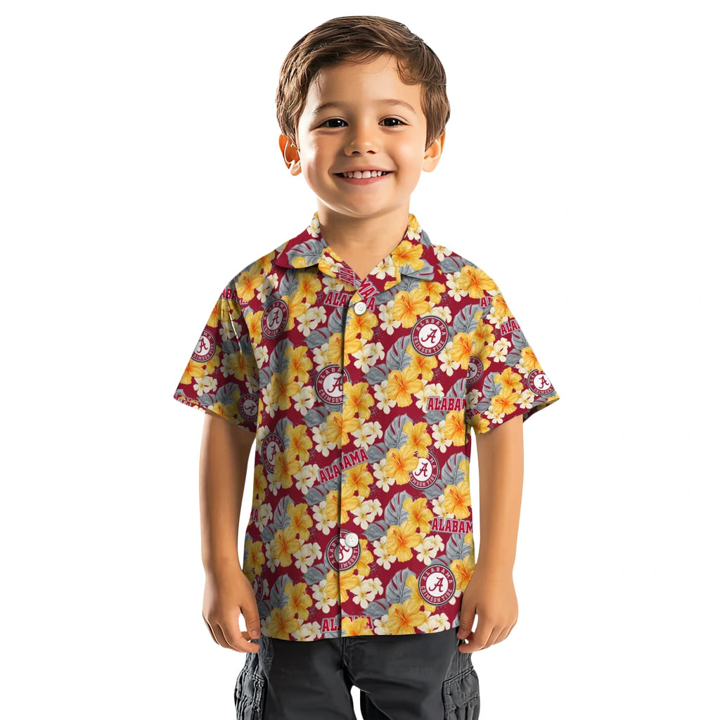 Alabama Crimson Tide Hawaiian Shirt - Hibiscus Tropics | Moonbestprint