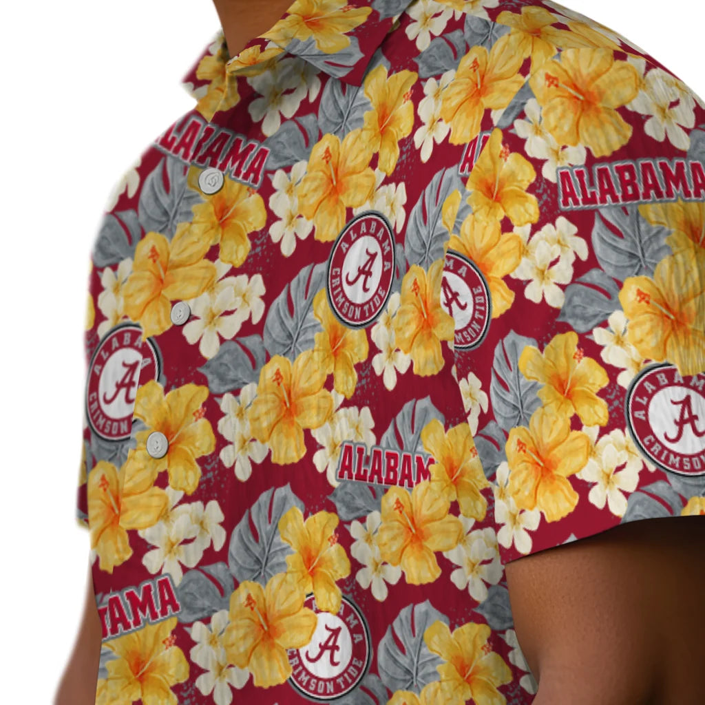 Alabama Crimson Tide Hawaiian Shirt - Hibiscus Tropics | Moonbestprint