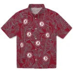 Alabama Crimson Tide Hawaiian Shirt - Leaf Outline | Moonbestprint