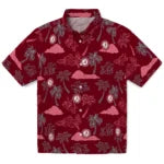 Alabama Crimson Tide Hawaiian Shirt - Palm And Clouds | Moonbestprint