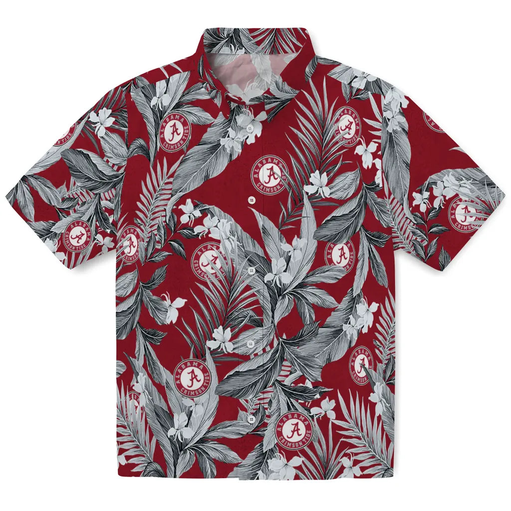 Alabama Crimson Tide Hawaiian Shirt - Palm Leaves | Moonbestprint