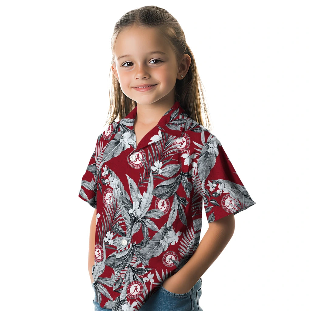 Alabama Crimson Tide Hawaiian Shirt - Palm Leaves | Moonbestprint