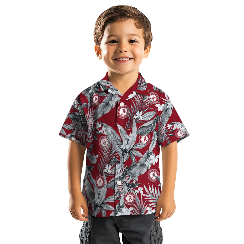 Alabama Crimson Tide Hawaiian Shirt - Palm Leaves | Moonbestprint