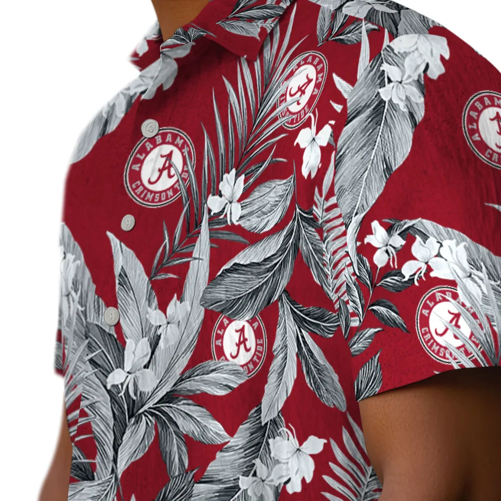 Alabama Crimson Tide Hawaiian Shirt - Palm Leaves | Moonbestprint