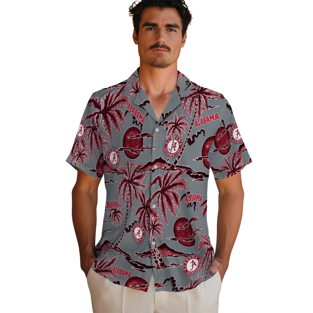 Alabama Crimson Tide Hawaiian Shirt - Palm Sunset | Moonbestprint