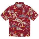 Alabama Crimson Tide Hawaiian Shirt - Palm Tree Island | Moonbestprint