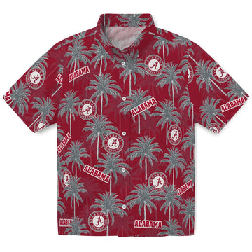 Alabama Crimson Tide Hawaiian Shirt - Palm Tree Motif | Moonbestprint