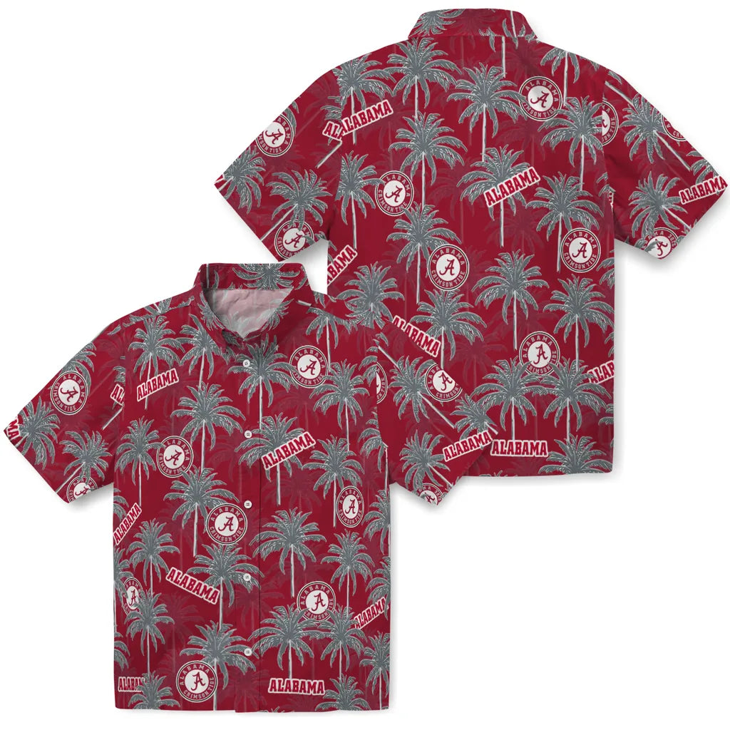 Alabama Crimson Tide Hawaiian Shirt - Palm Tree Motif | Moonbestprint