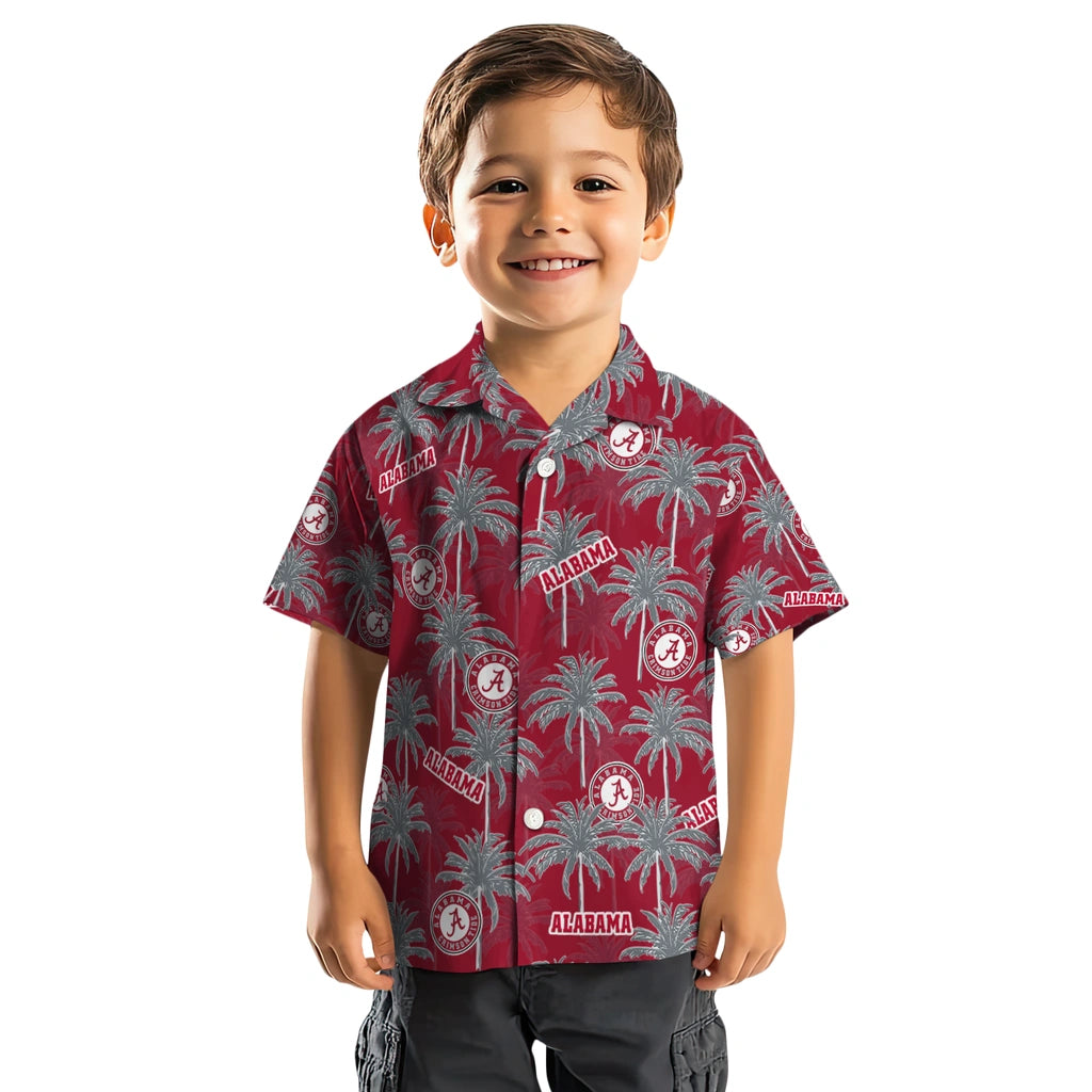 Alabama Crimson Tide Hawaiian Shirt - Palm Tree Motif | Moonbestprint