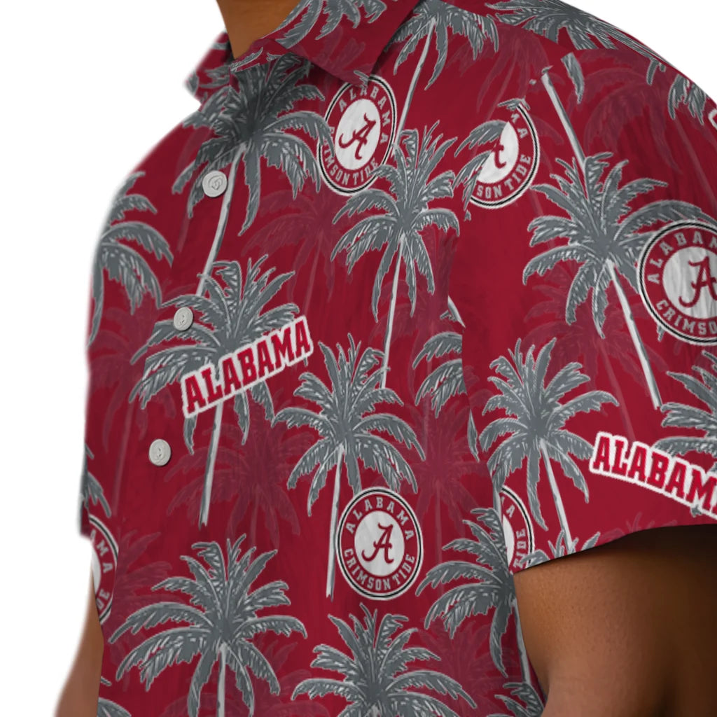 Alabama Crimson Tide Hawaiian Shirt - Palm Tree Motif | Moonbestprint