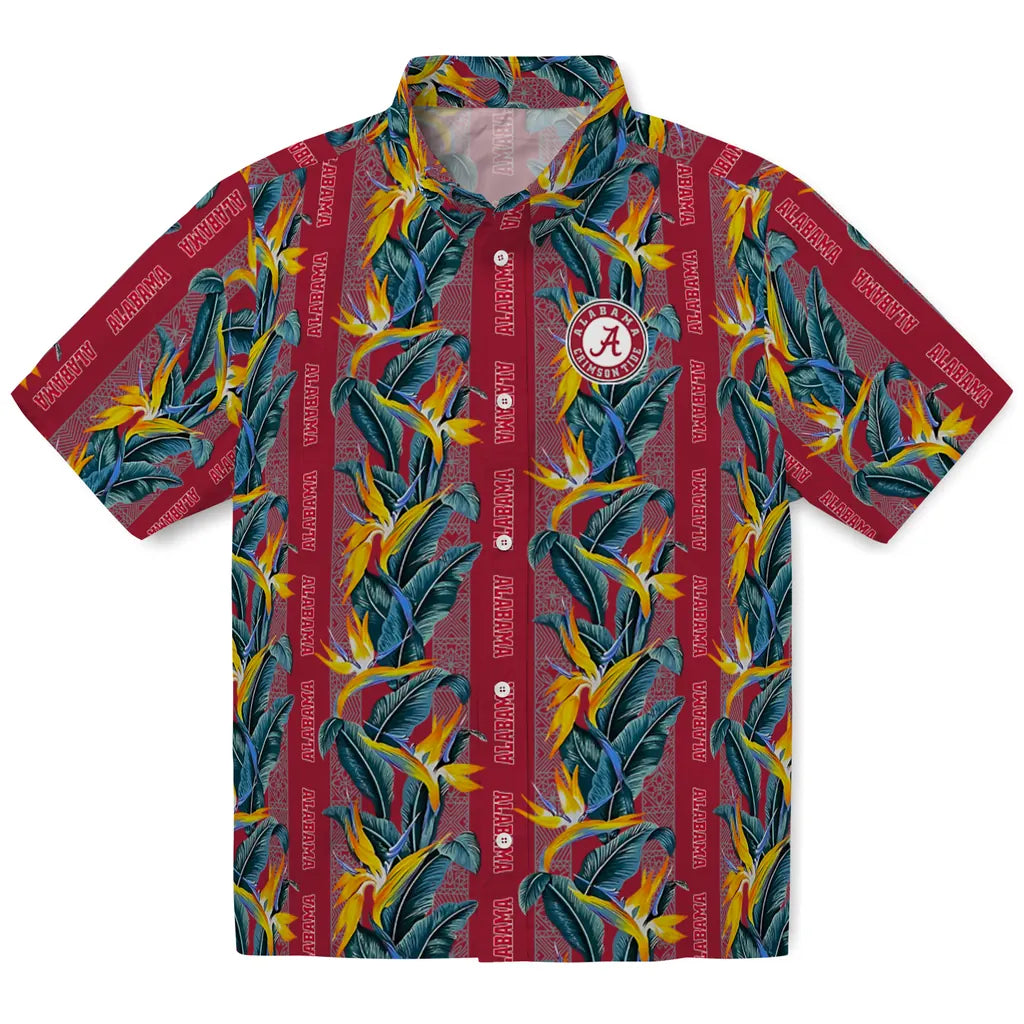 Alabama Crimson Tide Hawaiian Shirt - Paradise Vines | Moonbestprint
