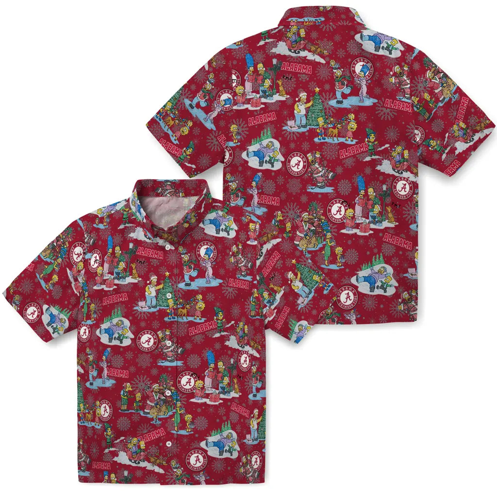 Alabama Crimson Tide Hawaiian Shirt - Simpsons Christmas | Moonbestprint