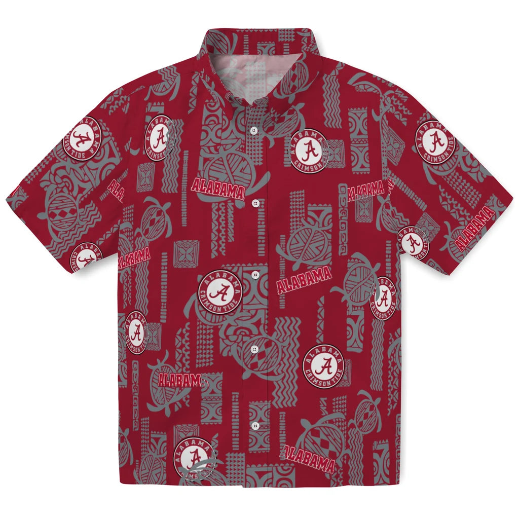 Alabama Crimson Tide Hawaiian Shirt - Turtle Lines | Moonbestprint