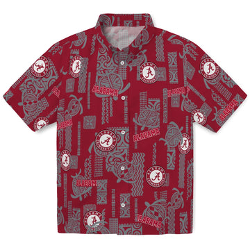Alabama Crimson Tide Hawaiian Shirt - Turtle Lines | Moonbestprint