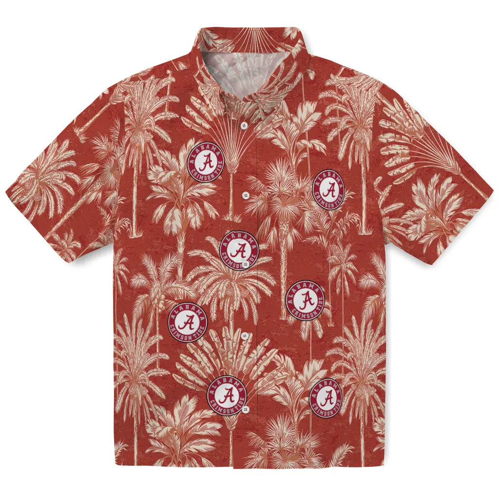 Alabama Crimson Tide Hawaiian Shirt - Vintage Palm Tree | Moonbestprint