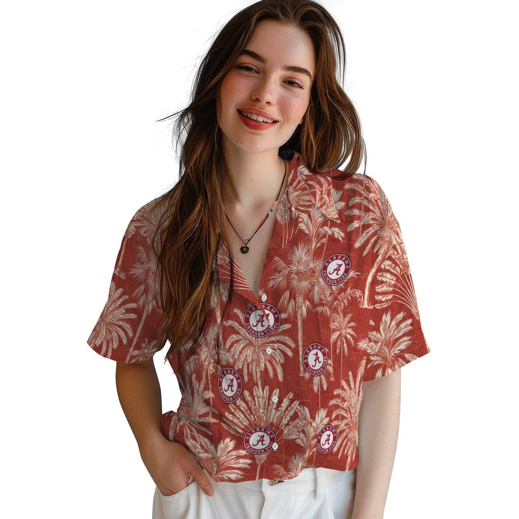 Alabama Crimson Tide Hawaiian Shirt - Vintage Palm Tree | Moonbestprint