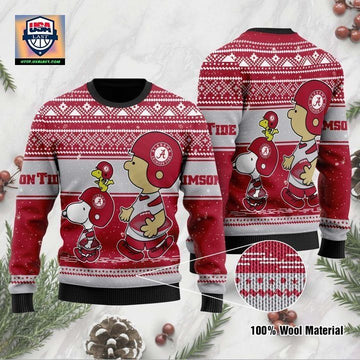 Alabama Crimson Tide Snoopy And Charlie Brown Ugly Christmas Sweater ? Usalast