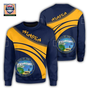 Alaska Coat Of Arms Sweater Cricket Style J5W ? Usalast