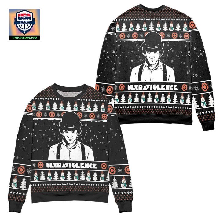 Alex A Clockwork Orange Snowman Pattern Ugly Christmas Sweater ? Usalast