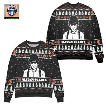 Alex A Clockwork Orange Snowman Pattern Ugly Christmas Sweater ? Usalast