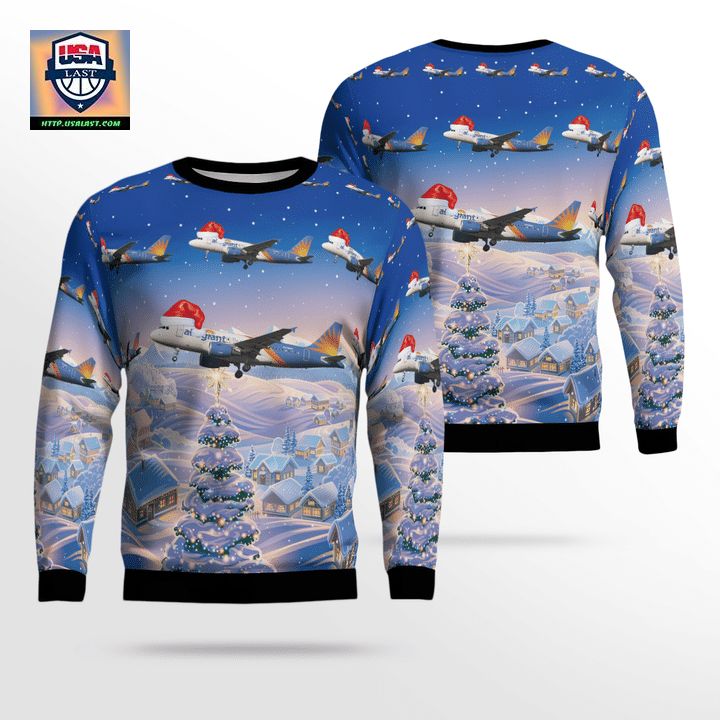Allegiant Air Airbus A319-111 Christmas Sweater 3D ? Usalast