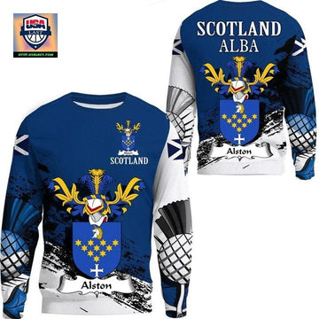Alston Scottish Family Crest Scotland Special Sweater A7 ? Usalast