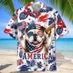 Unisex America Patriotic Bulldog Graphic Hawaiian Shirt for Fans – Moonbestprint