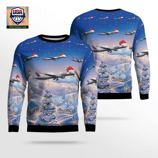 American Airlines Boeing 777-323ER Christmas Sweater 3D ? Usalast
