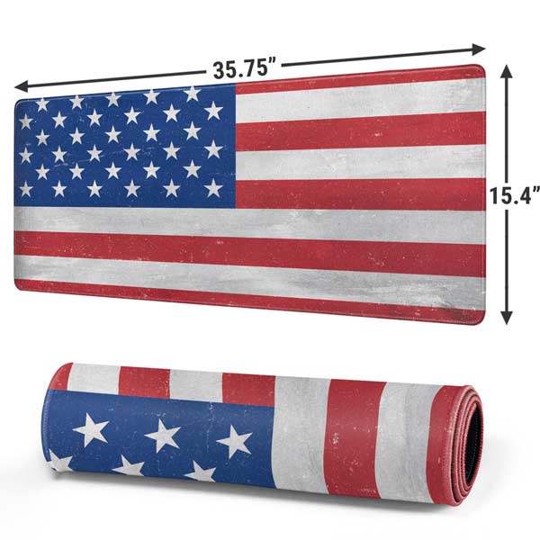 American Flag Distressed Gaming Mouse Pad Moonbestprint