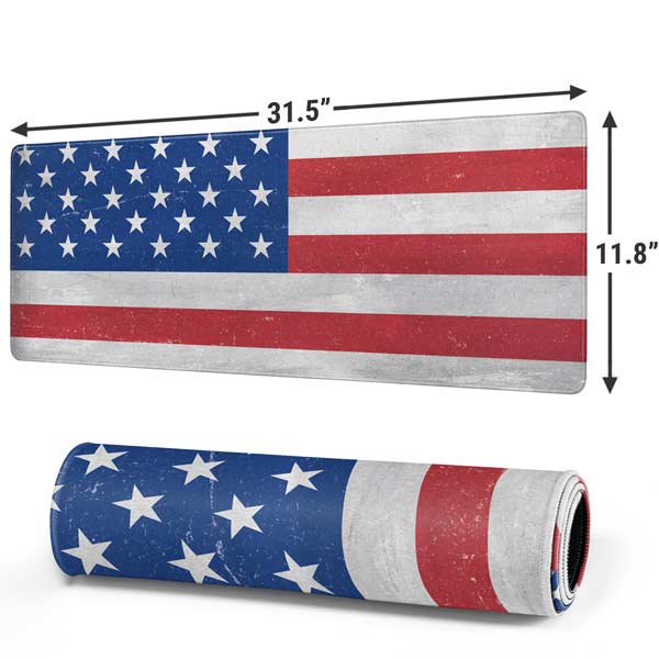 American Flag Distressed Gaming Mouse Pad Moonbestprint
