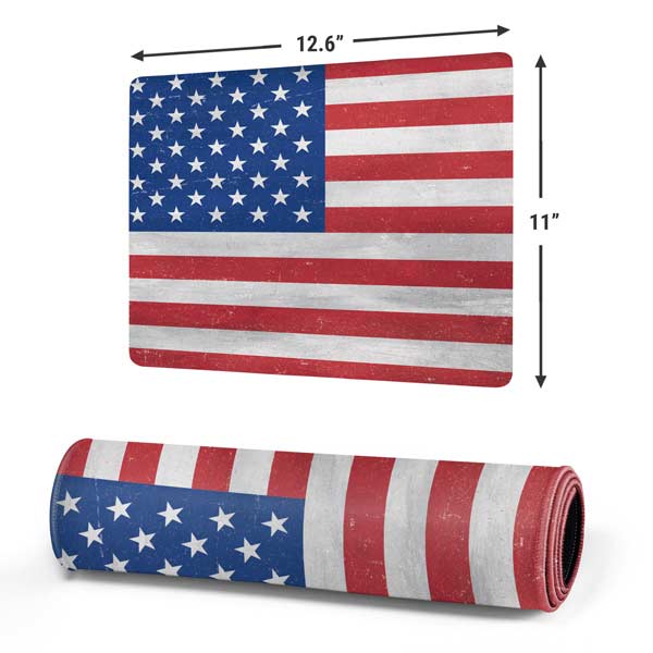 American Flag Distressed Gaming Mouse Pad Moonbestprint