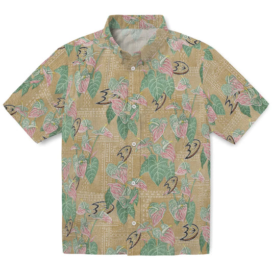Anaheim Ducks Hawaiian Shirt - Anthurium Overlay - Moonbestprint