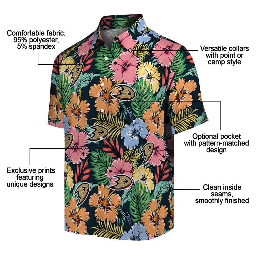 Anaheim Ducks Hawaiian Shirt - Brilliant Hibiscus Gardena – Moonbestprint