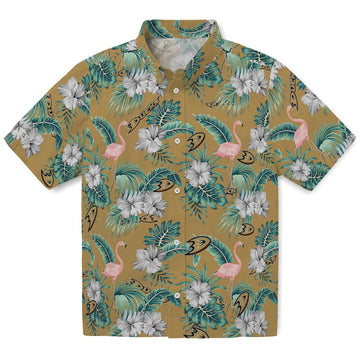 Anaheim Ducks Hawaiian Shirt - Flamingo and Hibiscus – Moonbestprint