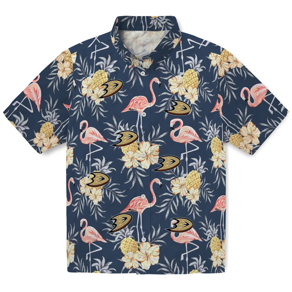 Anaheim Ducks Hawaiian Shirt - Flamingo Hibiscus – Moonbestprint