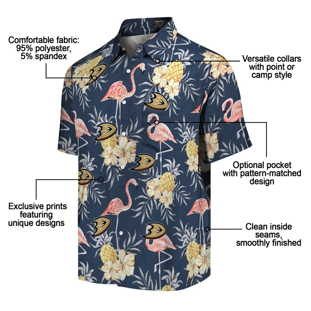 Anaheim Ducks Hawaiian Shirt - Flamingo Hibiscus – Moonbestprint
