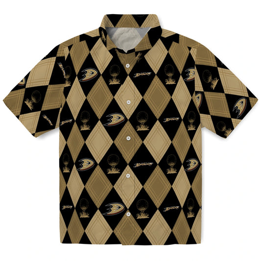 Anaheim Ducks Hawaiian Shirt - Golfing Plaid - Moonbestprint
