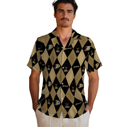 Anaheim Ducks Hawaiian Shirt - Golfing Plaid | Moonbestprint