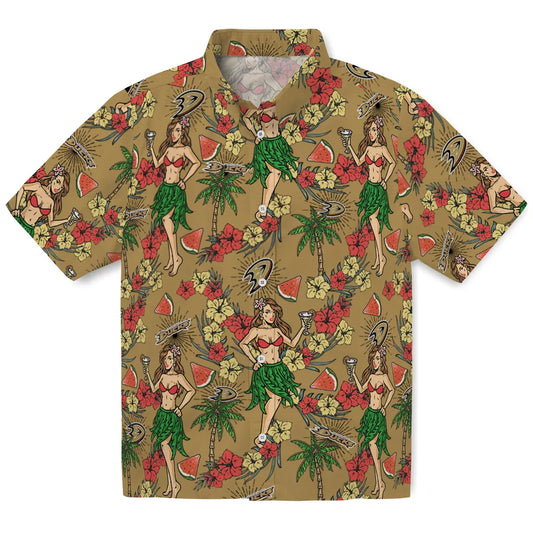 Anaheim Ducks Hawaiian Shirt - Hawaiian Girls Design | Moonbestprint